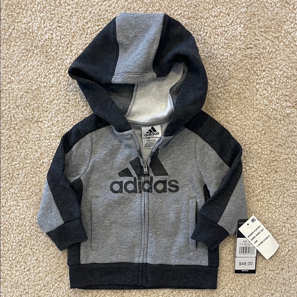 NWT Adidas Infant 2-Piece Tracksuit Set Size 12M - Picture 3 of 6